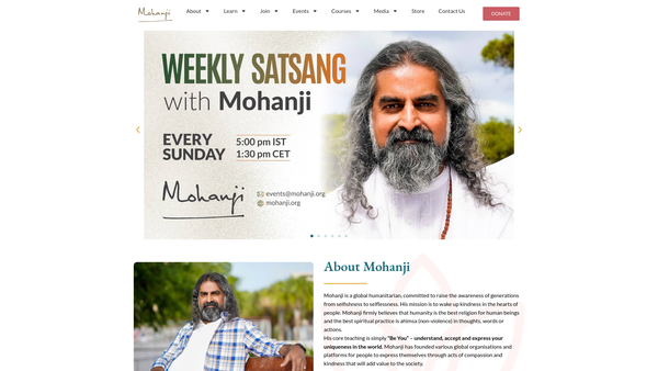 Screenshot of the Mohanji Foundation UK website