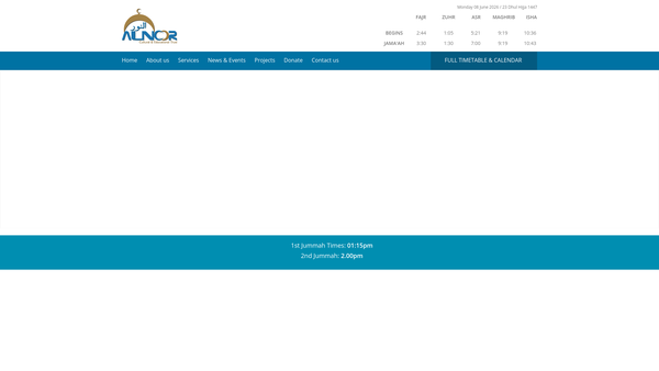 Screenshot of the Alnoor Cultural & Educational Trust website