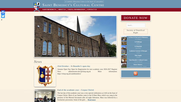 Screenshot of the St Benedict's (Icksp) website