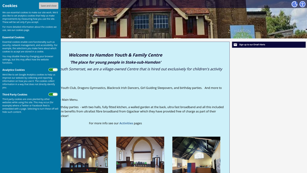 Screenshot of the Hamdon Youth & Family Centre Trust website