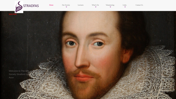 Screenshot of the The Arts Society Stratford Upon Avon. website
