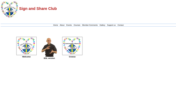 Screenshot of the Sign And Share Club website