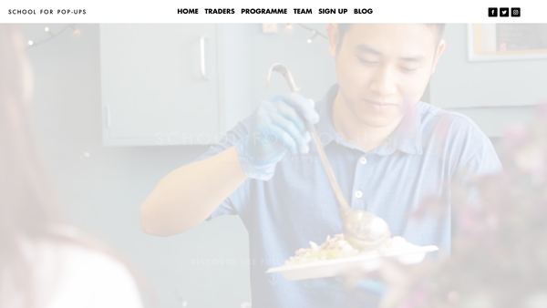 Screenshot of the The School For Pop-Ups C.I.O. website