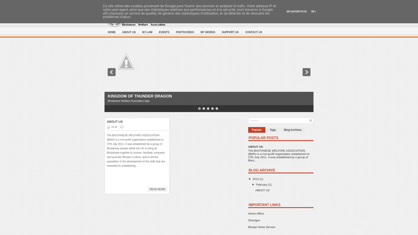 Screenshot of the Bhutanese Welfare Association In The UK (Bwa) website