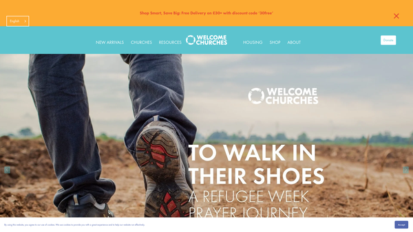 Screenshot of the Welcome Churches website