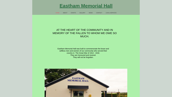 Screenshot of the Eastham Memorial Hall website