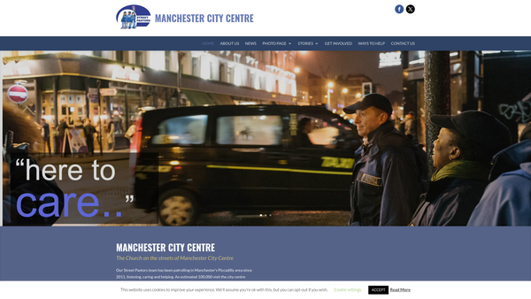 Screenshot of the Manchester City Centre Street Pastors website