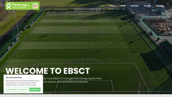 Screenshot of the Earls Barton Sports And Community Trust website