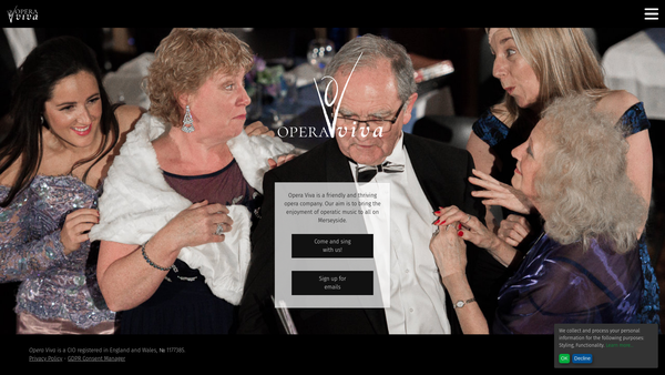 Screenshot of the Opera Viva Merseyside website
