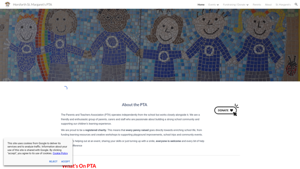 Screenshot of the Horsforth St Margarets CE Prim Schl PTA website