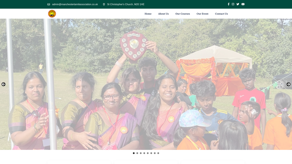 Screenshot of the Manchester Tamil Association website