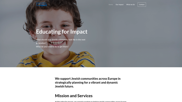 Screenshot of the Educating For Impact website