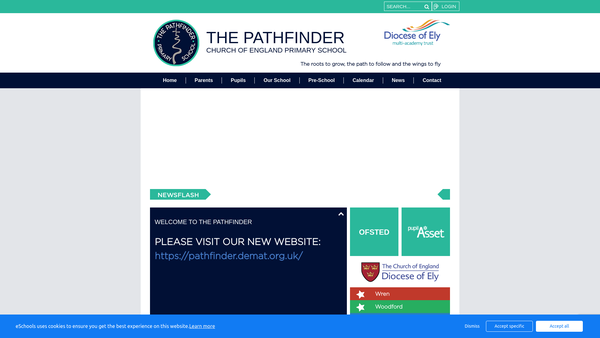 Screenshot of the Friends Of Pathfinder School website