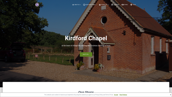 Screenshot of the Kirdford Chapel website