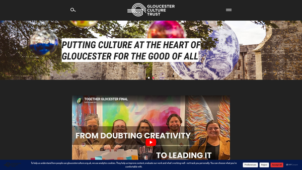 Screenshot of the Gloucester Culture Trust website