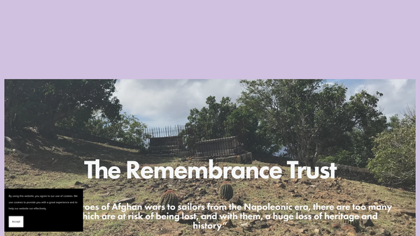 Screenshot of the The Remembrance Trust website