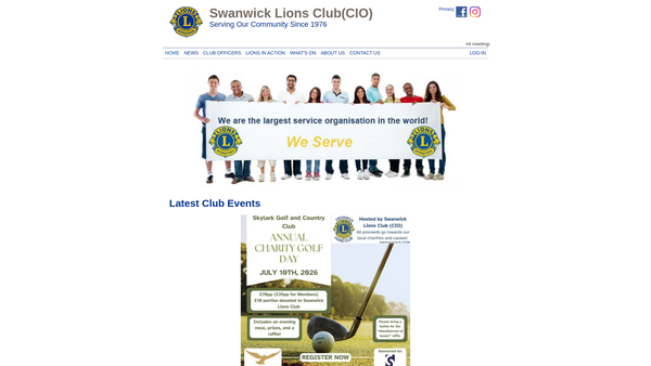 Screenshot of the Swanwick Lions Club (CIO) website