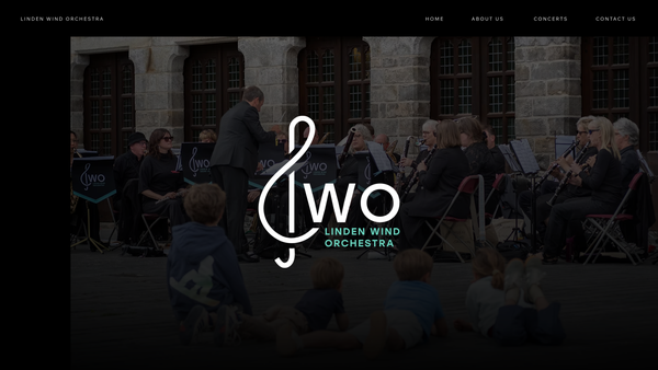 Screenshot of the Linden Wind Orchestra website