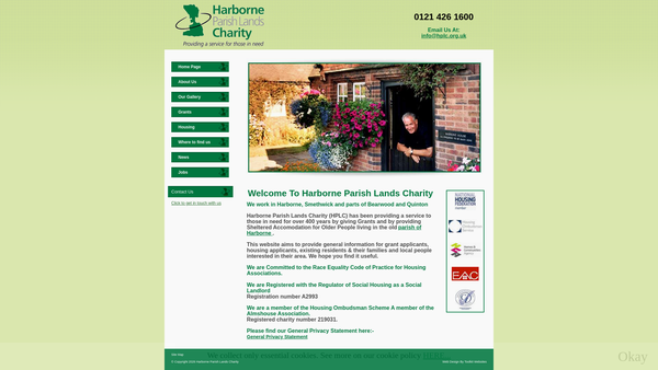 Screenshot of the Harborne And Smethwick Charitable Trust website
