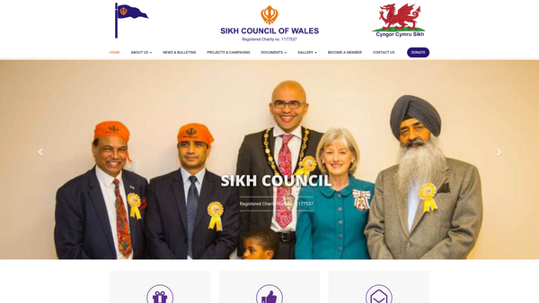 Screenshot of the Sikh Council Of Wales website