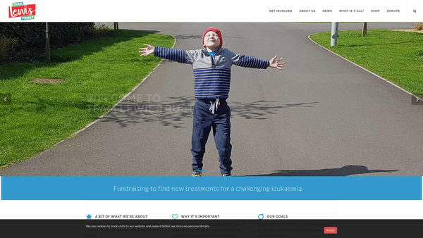 Screenshot of the Team Lewis Trust website