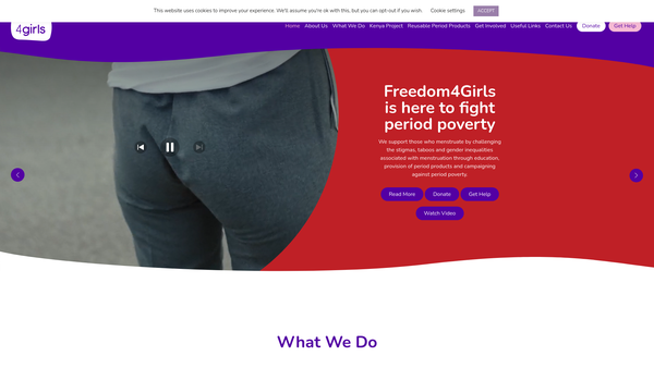 Screenshot of the Freedom4girls UK website