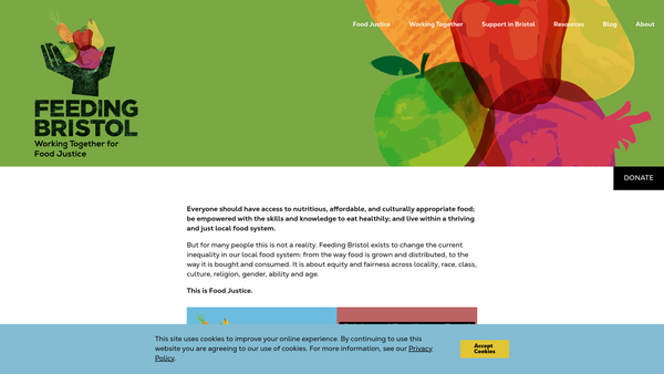 Screenshot of the Feeding Bristol website