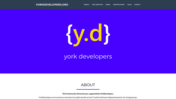Screenshot of the Yorkdevelopers website