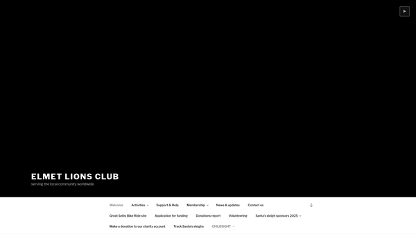 Screenshot of the Elmet Lions Club (CIO) website