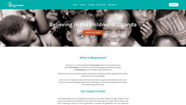 Screenshot of the The Biojemmss Organisation UK website