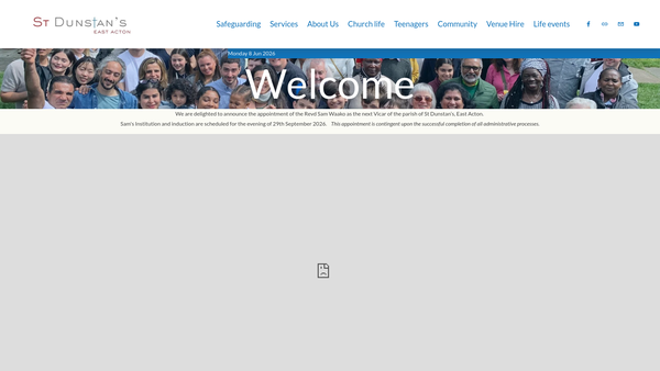 Screenshot of the The Parochial Church Council Of The Ecclesiastical Parish Of St Dunstan With St Thomas, East Acton website