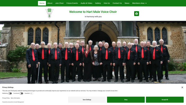 Screenshot of the Hart Male Voice Choir website
