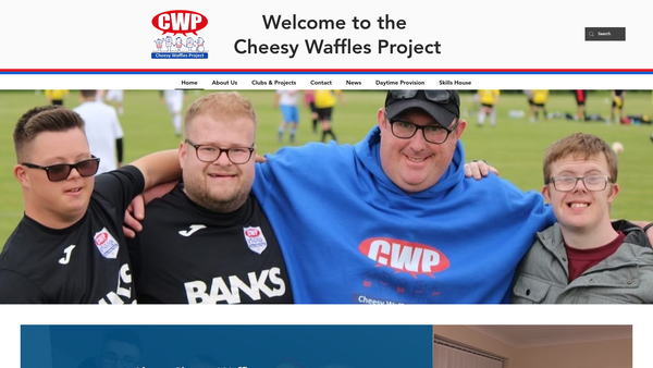 Screenshot of the Cheesy Waffles Project website