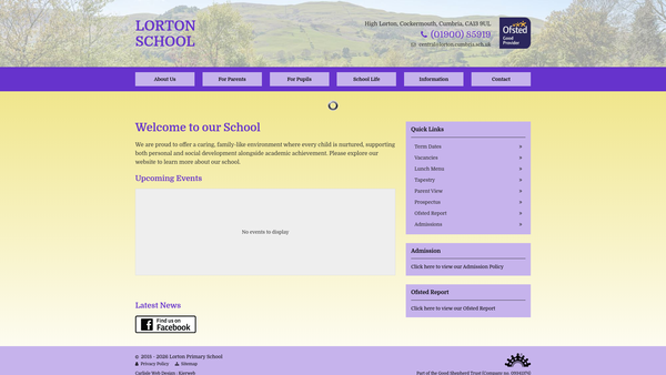 Screenshot of the Lorton After School Club website