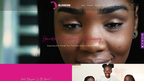 Screenshot of the Blossom Foundation website