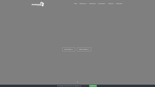 Screenshot of the Just Caring Midlands website