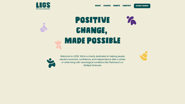 Screenshot of the Legs website