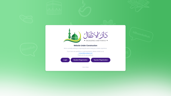 Screenshot of the Darul Atfaal website
