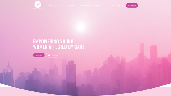 Screenshot of the Sister System website