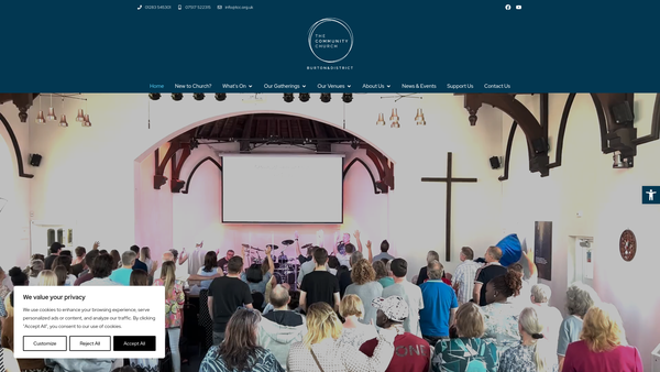 Screenshot of the The Community Church Burton And District website