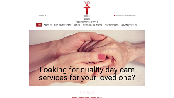 Screenshot of the Grace Organisation website