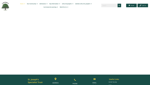Screenshot of the St Joseph's Specialist Trust website