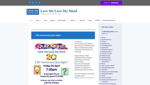 Screenshot of the Love ME - Love My Mind website