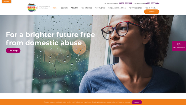 Screenshot of the Safe Steps website