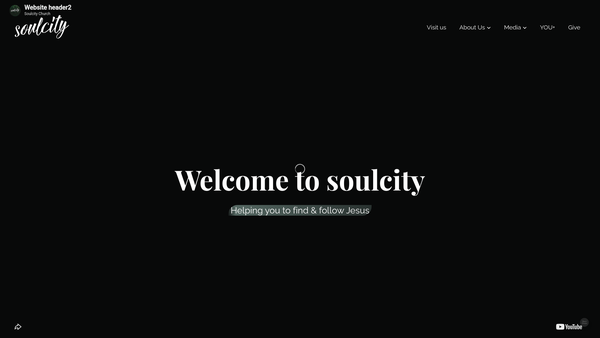 Screenshot of the Soulcity Church website