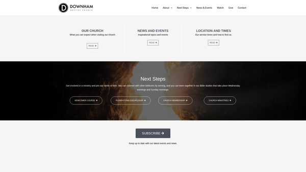 Screenshot of the Downham Baptist Church website