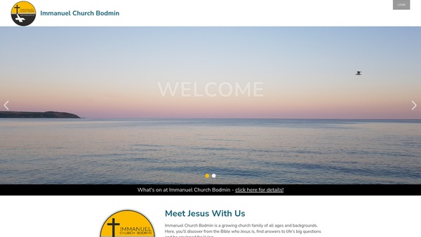 Screenshot of the Immanuel Church Bodmin website