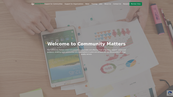 Screenshot of the Community Matters (Yorkshire) website