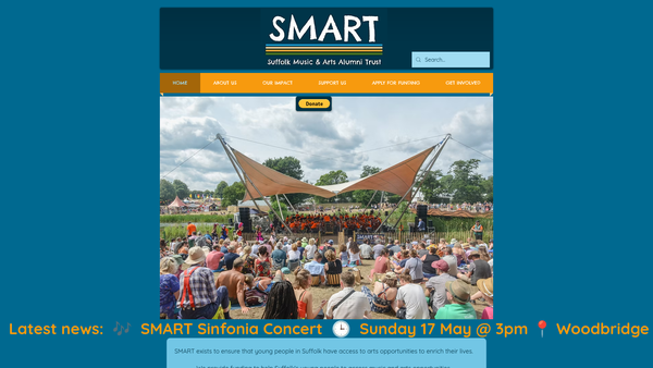 Screenshot of the Smart website