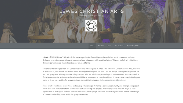 Screenshot of the Lewes Passion Play website